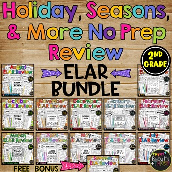 Preview of Spring Activities 2nd Grade ELAR No Prep BUNDLE | Summer End of Year Review