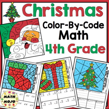 Preview of Christmas Activities: 4th Grade Christmas Math Color By Number