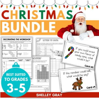 Preview of Christmas Activities Bundle: Christmas Math Projects and Escape Room
