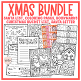 Christmas Activities Bundle | Coloring, Santa Lists, Bookmarks