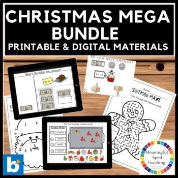 Preview of Christmas Activities Bundle Digital and Printable Worksheets