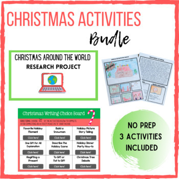 Preview of Christmas Activities Bundle- 6th, 7th, 8th Grade Resources-3 Activities Included