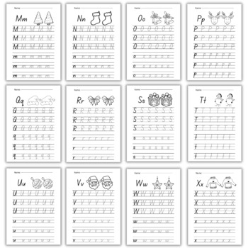 Christmas Activities | Christmas Alphabet and Numbers Tracing Practice
