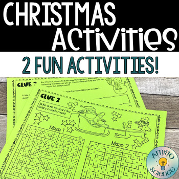 Preview of Christmas Fun Packet -  Escape Room and Worksheets for Middle School