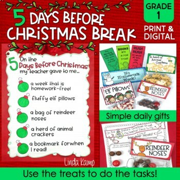 Preview of Christmas Activities & Daily Countdown Gifts First Grade | Print & Digital