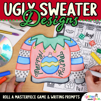 Preview of Christmas Activities: Ugly Sweater Project, Template, Sub Plans & Writing Prompt