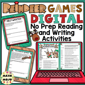 Preview of Christmas Activities: Digital "Reindeer Games" Reading & Writing Grades 3 - 5