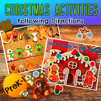 Christmas Activities Following Directions - PreK to First by Miss Fuzzy Bee