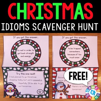 Preview of FREE Christmas Activity: Idioms Scavenger Hunt