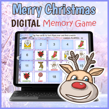 Preview of DIGITAL Merry Christmas Memory Matching Card Game