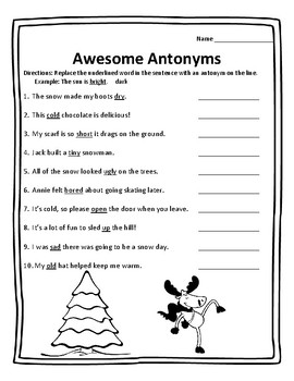 English Grammar Exercises and Worksheets - Antonyms worksheet. #worksheets  #englishgrammar