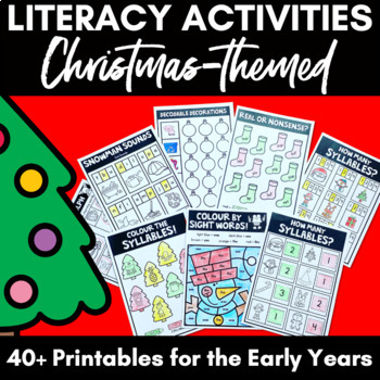 Preview of Christmas Activities Kindergarten | Phonics & Writing Worksheets