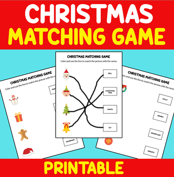 Christmas Activities : Matching Game Printable Worksheets   Winter 