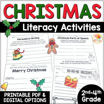 Christmas Worksheets Digital Distance Learning Christmas Literacy ...