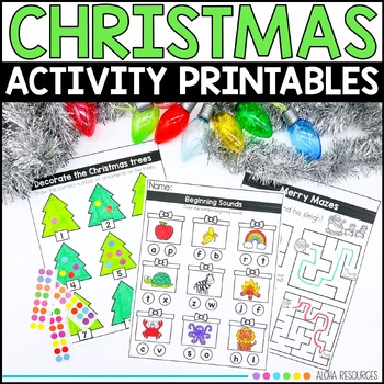 Christmas Activities | No Prep Printables | Math and Literacy Practice