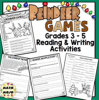 Preview of Christmas Activities Reindeer Games Reading and Writing 3rd, 4th, and 5th Grade