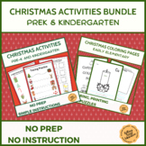 Christmas Activities, Puzzles, and Coloring Bundle for Pre