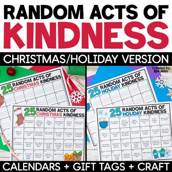 Preview of Christmas Activities Random Acts of Kindness Christmas Holiday Kindness Craft