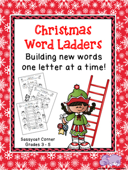 christmas activities word ladder puzzles for ela by sassycat corner