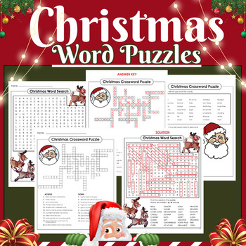 Christmas Activities: Word Search and Crossword Puzzles - Festive Brain Teasers