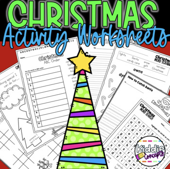 Christmas Activities Worksheets for first grade by Kiddie Concepts