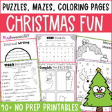 Christmas Activities & Holiday Coloring Pages, Mazes, Puzz