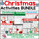 Christmas Activities and Worksheets Bundle Reading ,Writin