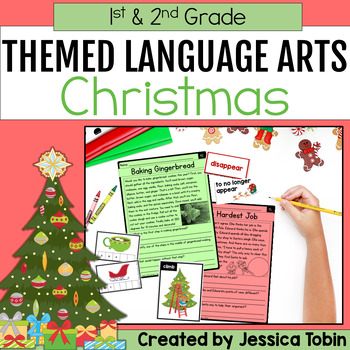 Preview of Christmas Activities ELA 1st & 2nd Grade Standards - Reading, Writing, Grammar