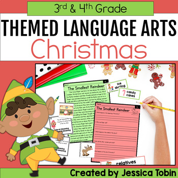 Preview of Christmas Activities ELA 3rd & 4th Grade Standards - Reading, Writing, Grammar