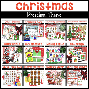 Preview of Christmas Activities for Preschoolers - Math Centers, Literacy, & Dramatic Play