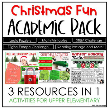 Preview of Christmas Activities for Upper Elementary | THREE RESOURCES IN ONE