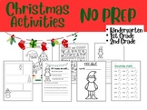 Christmas  Bundle for kindergarten 1st and 2nd Grade, No p