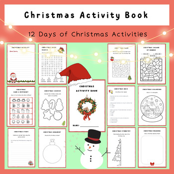 Preview of Christmas Activity Book | 12 Activities BUNDLE | December Holidays