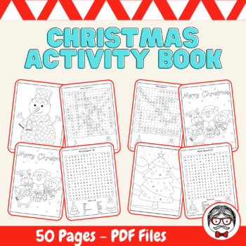 Preview of Christmas Activity Book Christmas Coloring Book + 200 Pages - PDF File