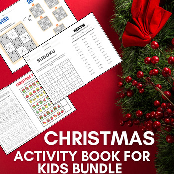 Preview of Christmas Activity Book For Kids Bundle-Fun Games & Activities For Kids -PDF