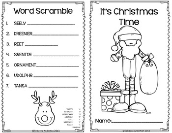 Christmas Activity Book Freebie! by Rebecca Anderton | TpT