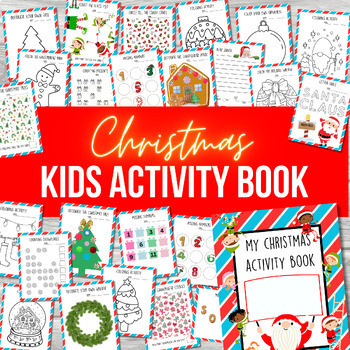 Preview of Christmas Activity Bundle for Kids, Busy Book Printable PDF, Pre-K Kindergarten