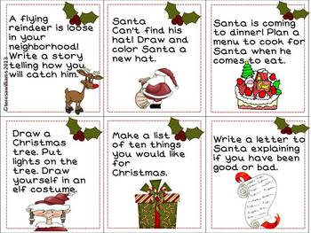 Christmas Activity Cards Writing, Language, and Math by Teresa Williams
