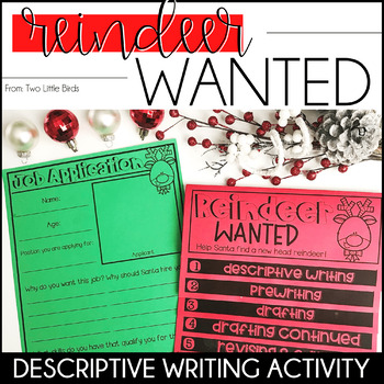 Preview of Christmas Activity | Christmas Descriptive Holiday Writing: Reindeer Wanted