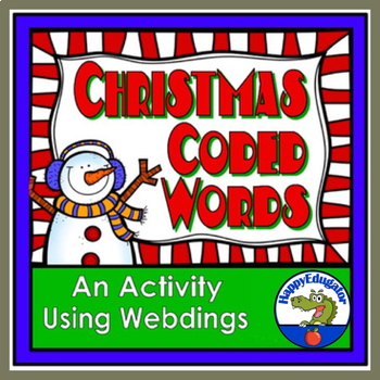 Preview of Christmas Activity - Crack the Coded Christmas Words with Easel Activity