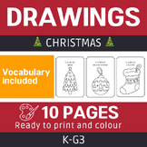 Christmas Activity: Drawings in Spanish. Printables. Class decor