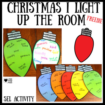 Preview of Christmas Activity: I Light Up the Room SEL Freebie to Build Self Esteem