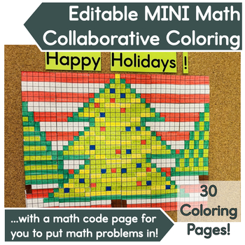 Preview of Christmas Activity│MINI Collaborative Coloring Poster & Bulletin Board│Editable