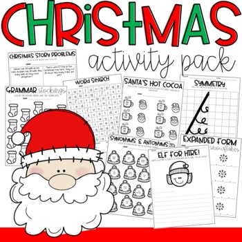 Christmas Activity Pack | No Prep Christmas Activities by Iced Coffee ...