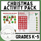 Christmas Activity Pack No Prep, Printables for Grades K-5