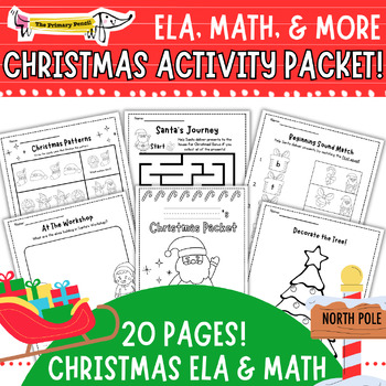 Preview of Christmas Break Activity Packet | 20 Morning Work Worksheets | No Prep!