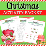 Christmas Activity Packet Booklet, Word Search, Crossword,