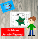 Christmas Activity Page Placemat - Word Search, Games, Puzzles