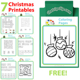 Christmas Activity Pages: Coloring, Crossword, Word Search