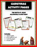 Christmas Activity Pages: The Birth of Jesus According to Matthew